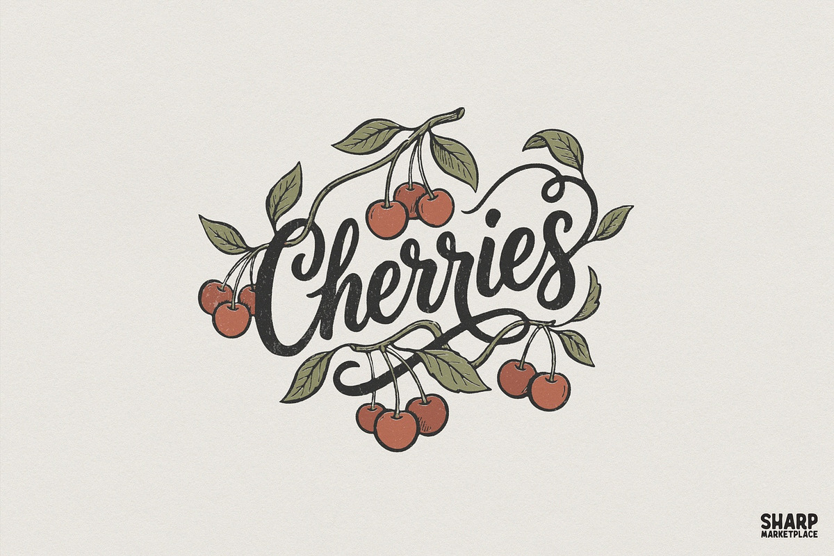Cherries PNG, Hand Drawn Fruit, an Illustration by SharpMarketplace (Photo 1 of 4)