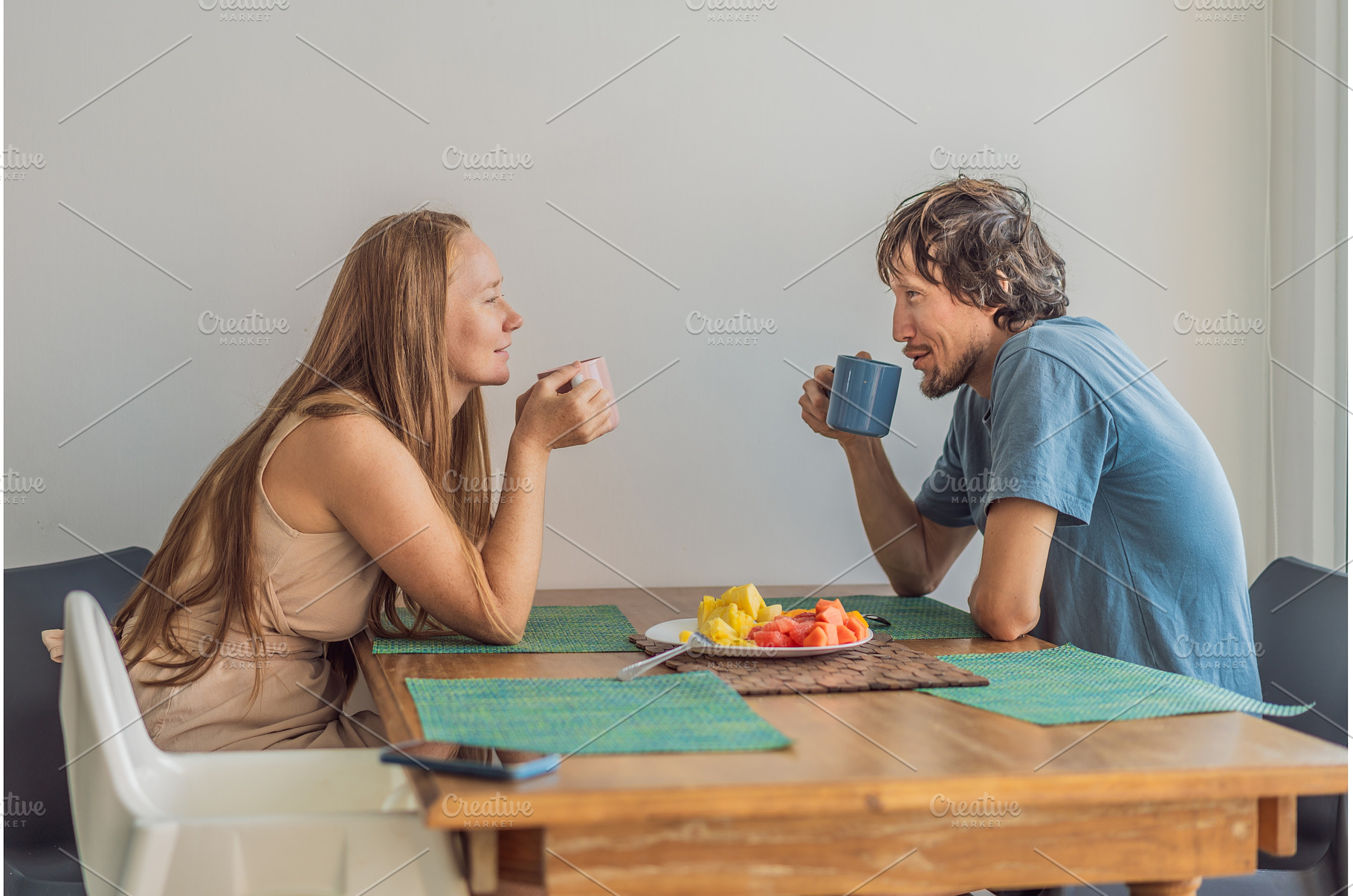 Woman and man having breakfast, a Person Photo by Elizaveta Galitskaya