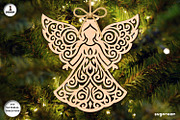 Christmas Angels Ornament Bundle, a Decorative Illustration by svgocean (Thumbnail 10 of 13)
