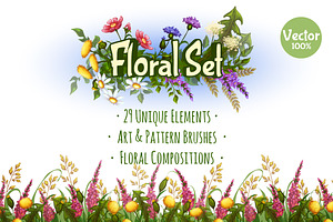Floral vector brushes