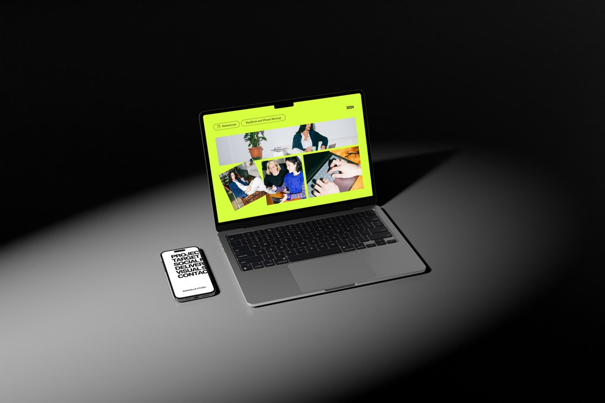 MacBook Pro Mockup Dark Scene, a Mac Mockup by Momogi (Photo 4 of 5)