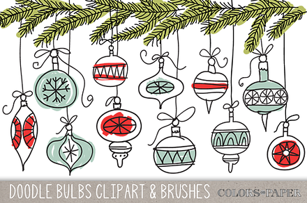 Hand Drawn Bulbs Clipart and Brushes