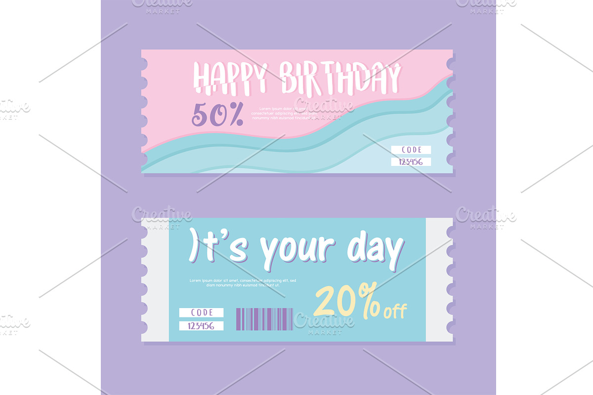 birthday gift coupons, an Illustration by studiogstock