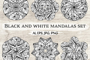 Black and white mandalas set, an Object Graphic by Graphic Magic (Thumbnail 1 of 2)