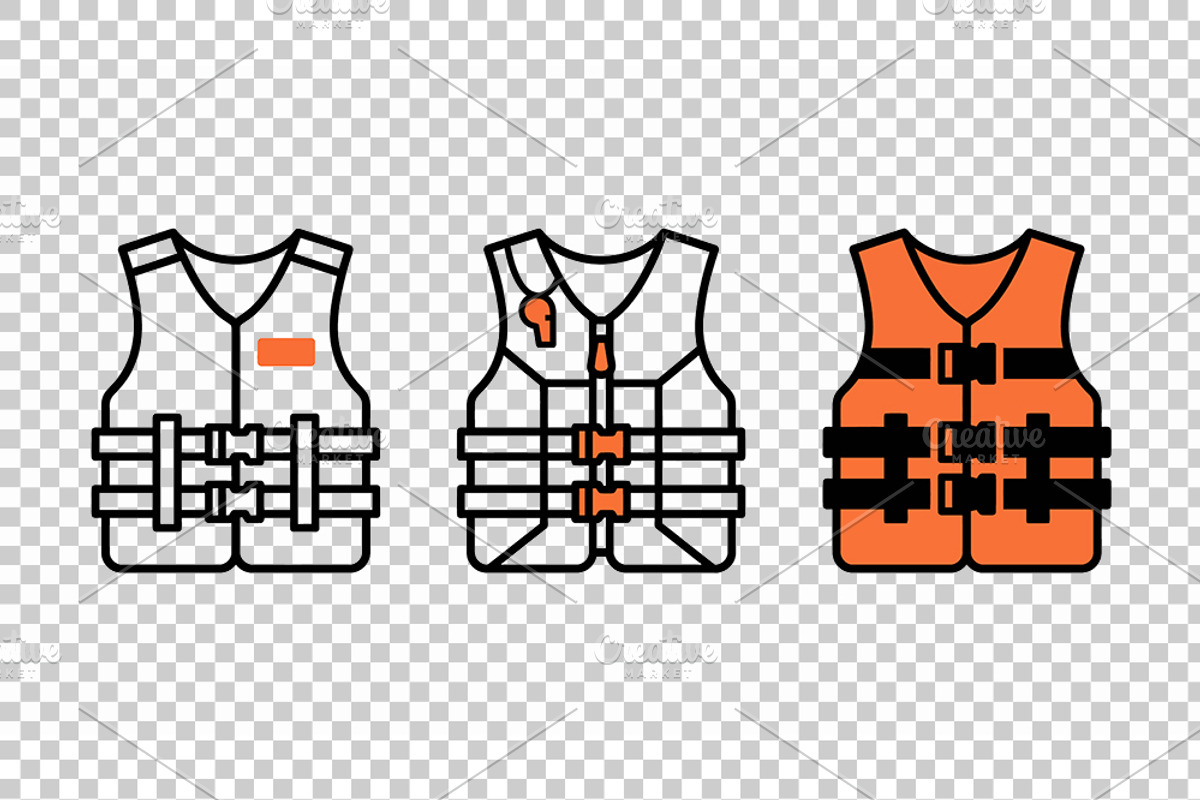 Life Jacket Safety Vector Icon Set, an Object Graphic by Artonix (Photo 3 of 3)