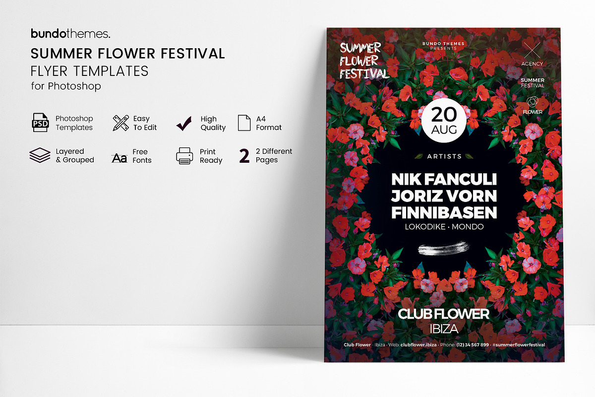 Summer Flower Festival Flyer, a Flyer Template by Bundo Themes (Photo 2 of 7)
