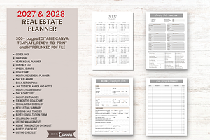 2027-28 Real Estate Planner Template, a Print Template by G DigiShop
