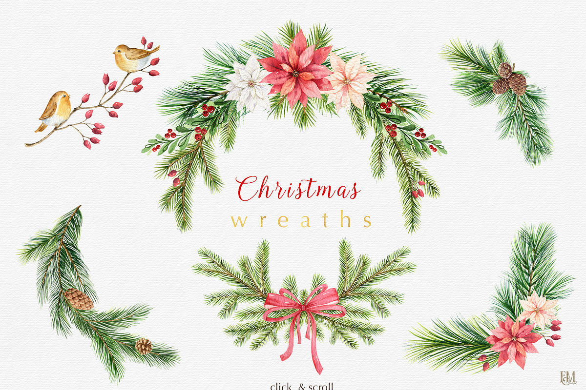 Christmas Watercolor collection, an Animal Illustration by Elena Medvedeva (Photo 5 of 15)