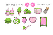 Girly Matcha Aesthetic Clipart, a Food Illustration by Stellalunarts (Thumbnail 3 of 4)