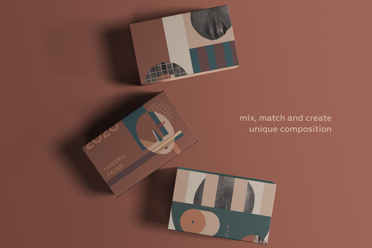 Abstract Modern faces. Geometric set, an Object Graphic by lisa_kalev (Photo 6 of 10)