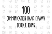 100 Communication Hand Drawn Icons, an Outline Icon by Creative Stall (Thumbnail 1 of 3)