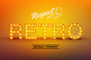 Retro Lightbulb 3D Letters