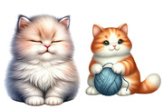 Watercolor Cats Clipart, an Illustration by Designworld (Thumbnail 4 of 5)