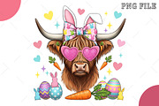 Easter Coquette Highland Cow Png, an Illustration by OK Design (Thumbnail 1 of 6)