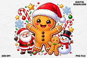 Cute Gingerbread Santa Christmas PNG, an Object Graphic by Zahyl Studio (Thumbnail 1 of 7)