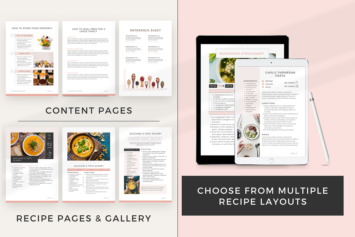 Recipe Book Template for Canva, a Brochure Template by Designs by Darowan (Photo 6 of 11)