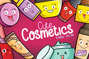 Cute Cosmetics Characters Cartoon, an Object Illustration by Jocularity Art (Thumbnail 1 of 3)