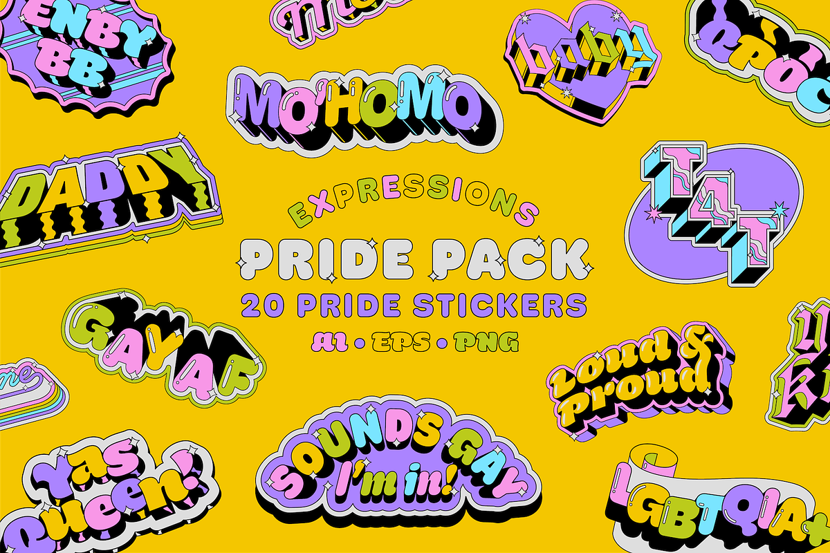 Expressions Pride Pack, an Object Graphic by typogriff (Photo 1 of 4)