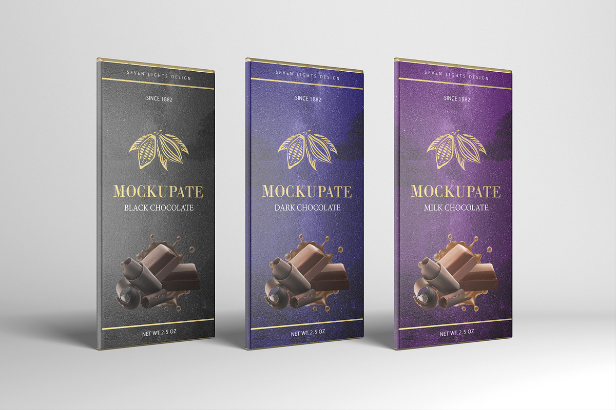 Chocolate Bar Packaging Mockup, a Packaging Mockup by Seven Lights (Photo 6 of 17)