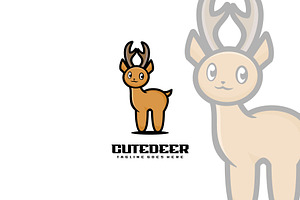 Cute Deer Mascot Cartoon Style., a Branding & Logo Template by ModalTampang