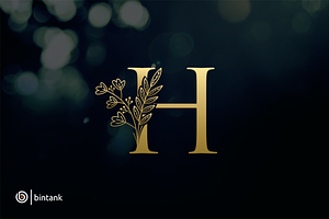 Gold H Letter Logo