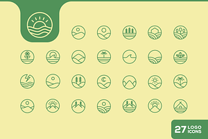 nature outdoor icon set design, an Outline Icon by devastd
