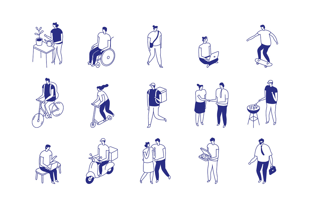 150+ Isometric Line People Set, a Person Illustration by Vector_Art (Photo 12 of 16)