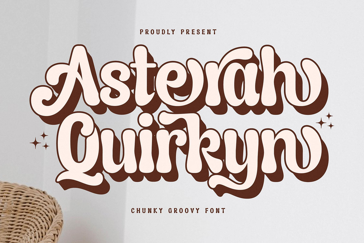 Asterah Quirkyn  Chunky Groovy Font, a Serif Font by Letterena Studios (Photo 1 of 15)
