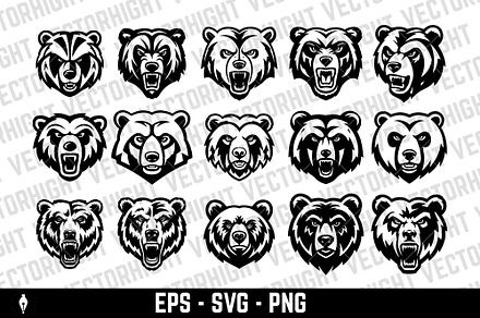 Angry bear head. Grizzly Bear Mascot, an Animal Illustration by Vectorhight