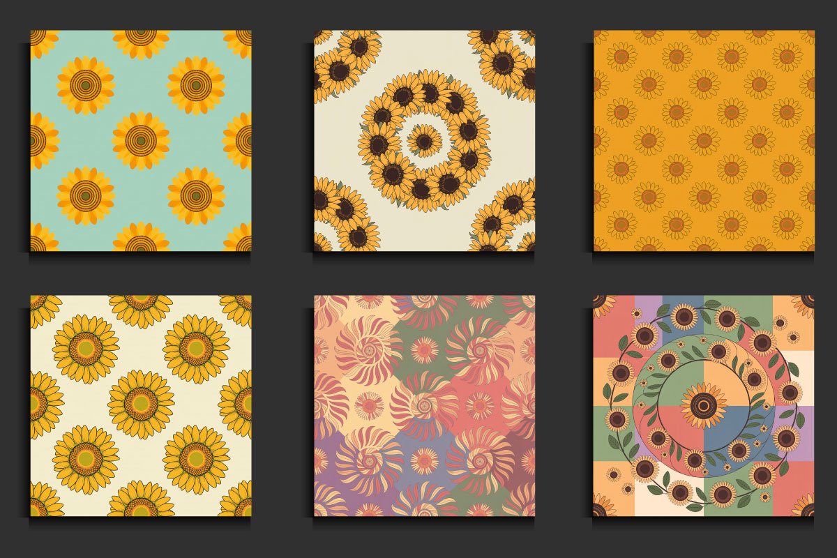 Sunflower Spiral Seamless Patterns, a Pattern Graphic by protabsorkar11 (Photo 3 of 4)