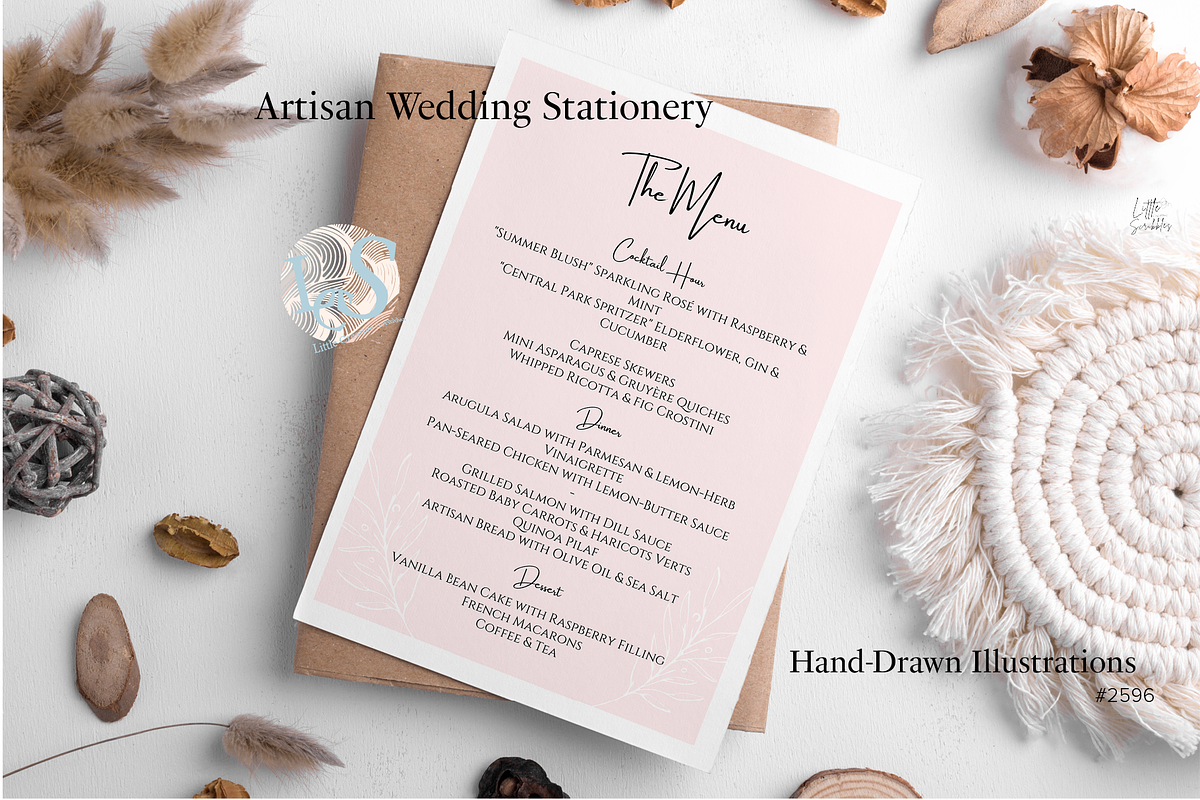 Pink Bow Wedding Invitation Suite, a Stationery Template by Little Creative Scribbles (Photo 6 of 7)