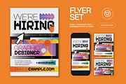 Gray Black We're Hiring Flyer Set, a Flyer Template by graphicook (Thumbnail 1 of 3)