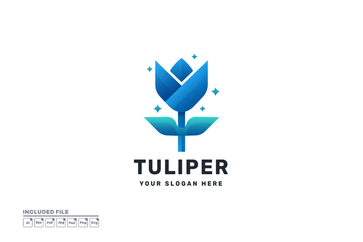 Tulip Plant Gradient Colorful Logo, a Branding & Logo Template by yuanesei