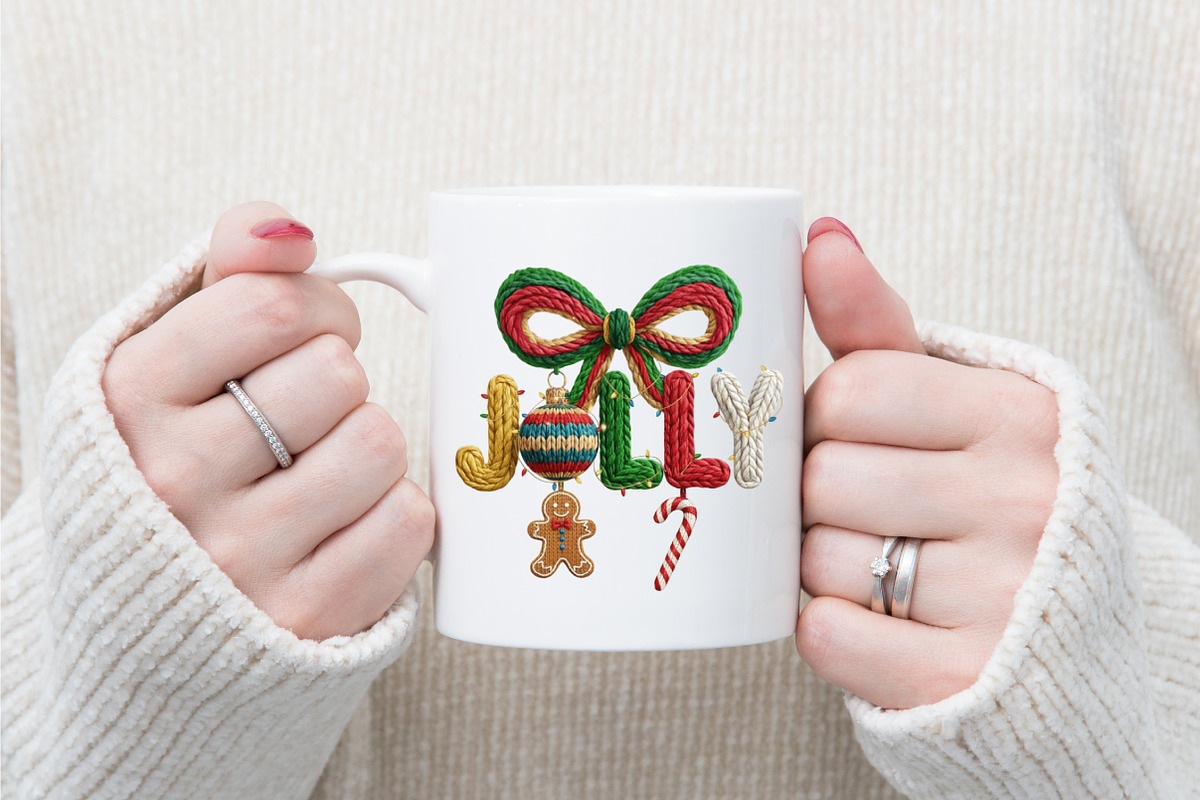 Faux Yarn Christmas Png Holly Jolly, an Illustration by designcity5 (Photo 2 of 8)