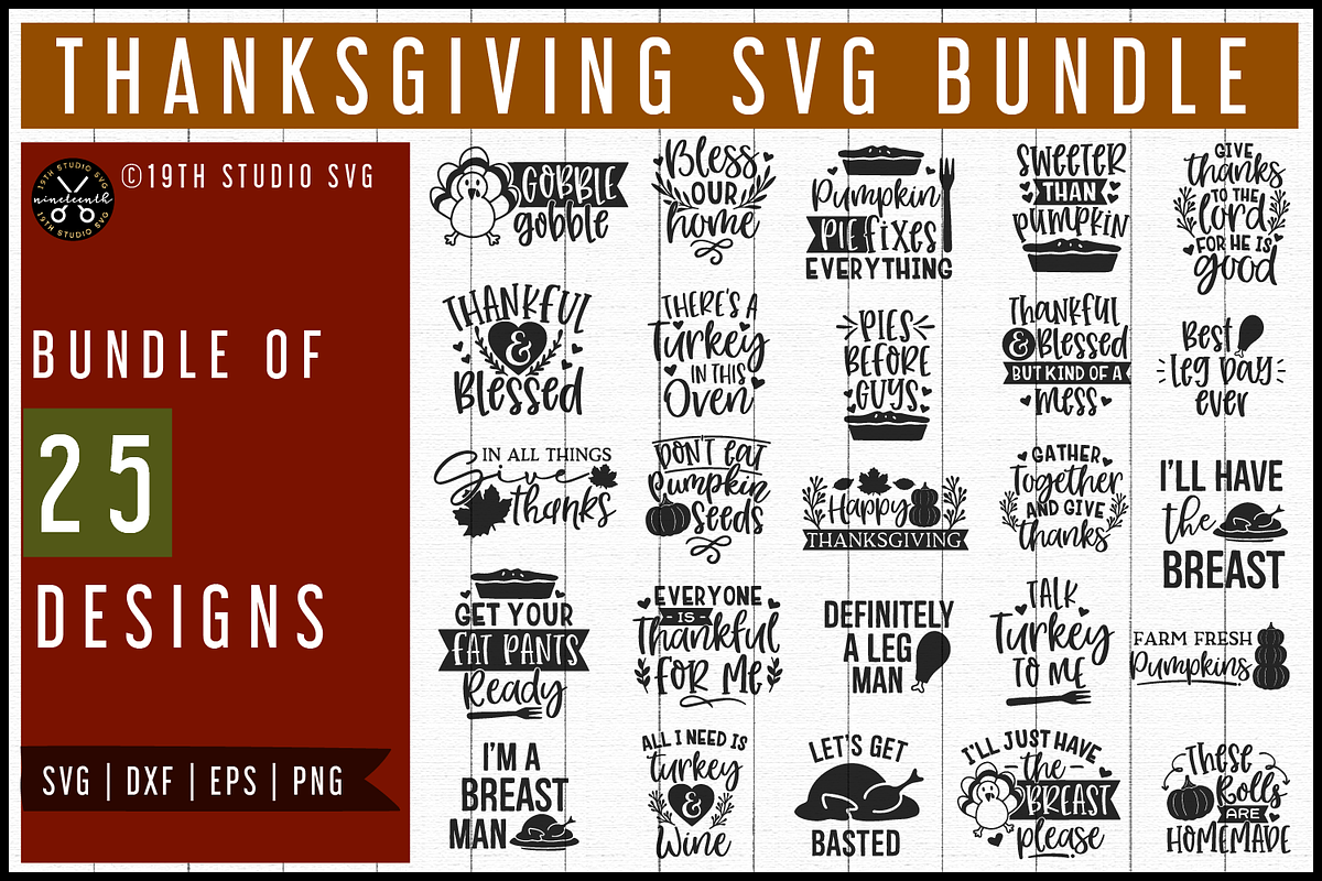 Thanksgiving SVG Bundle Fall Autumn, an Illustration by Craft House SVG (Photo 1 of 3)