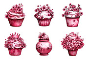 Whimsical spring cupcake clipart, an Illustration by SinaCreation (Thumbnail 6 of 11)