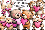 Valentine’s Day Animals Clipart, an Illustration by Daily.Designs (Thumbnail 1 of 5)