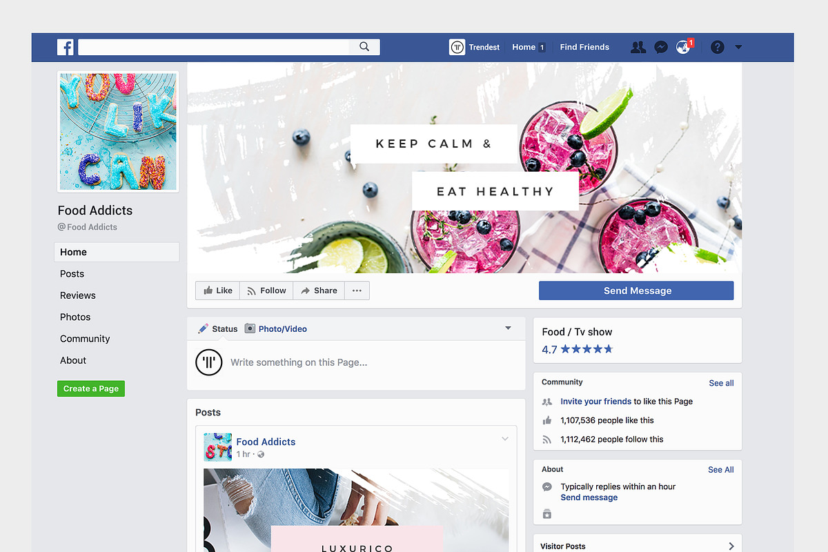 Foodie Facebook Cover Pack, a Social Media Template by Crevo Studio (Photo 7 of 10)