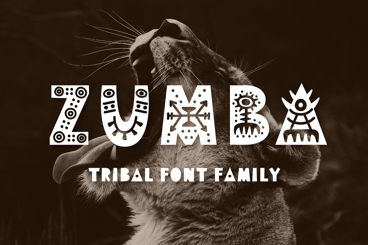 Zumba Tribal Font Duo, a Font by Katrinelly (Photo 1 of 9)
