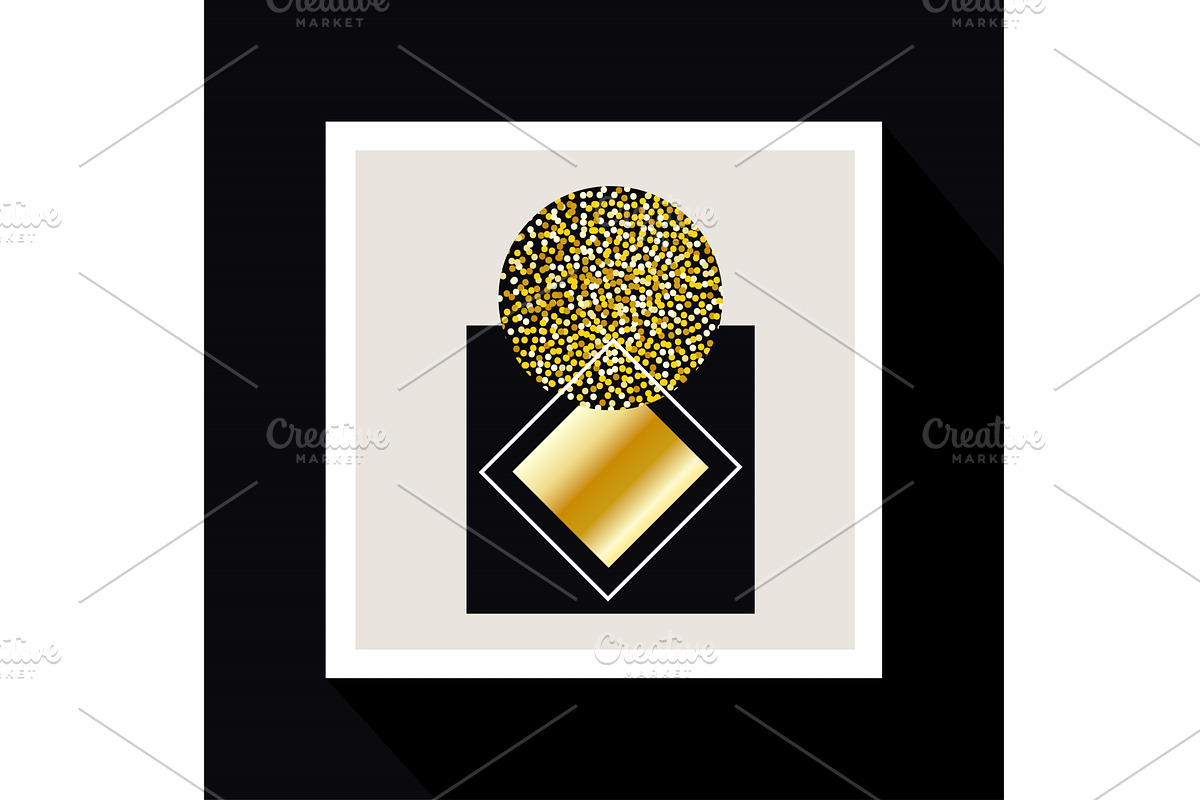 golden rhombus and circle, an Object Illustration by studiogstock
