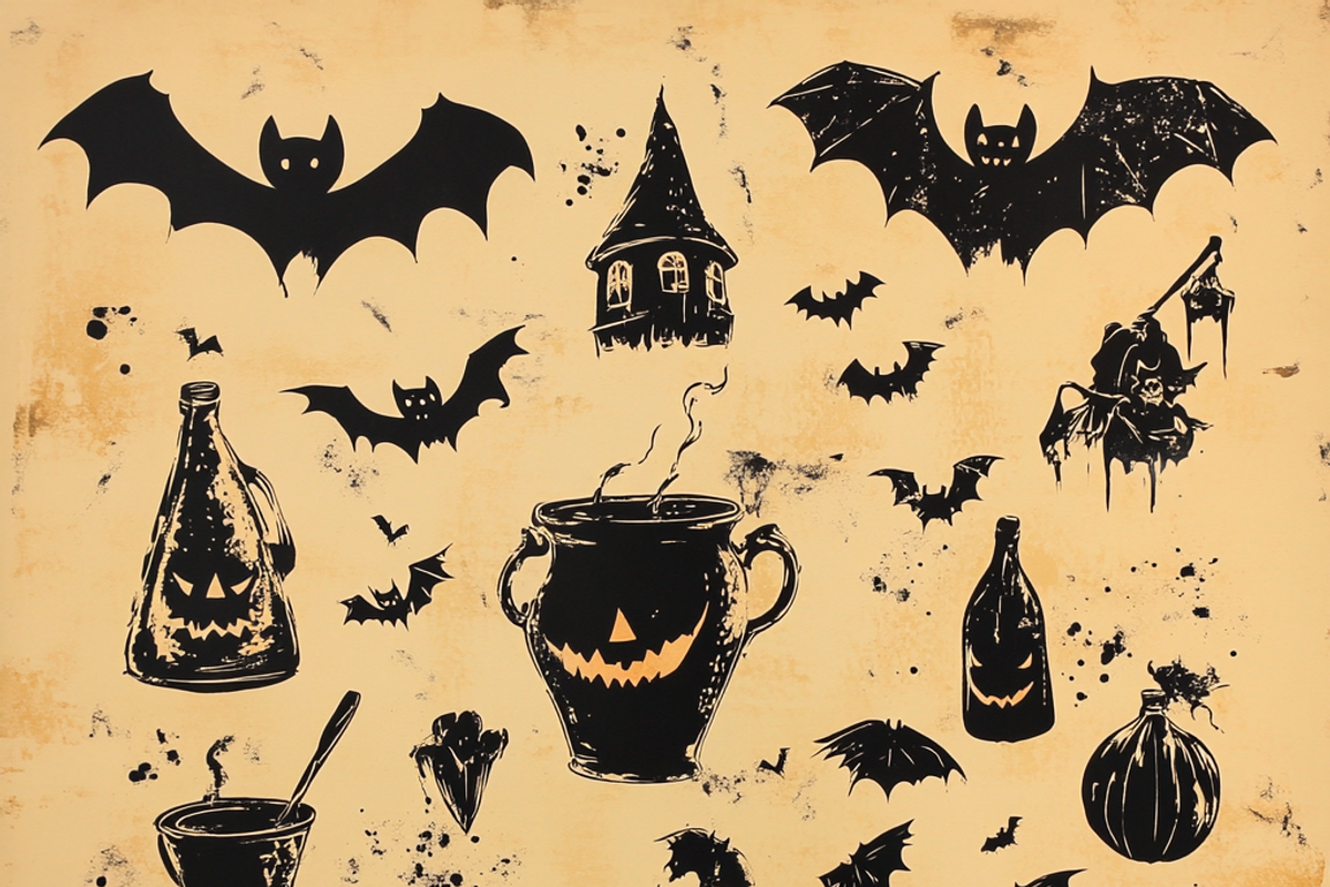 Retro Halloween on Tan Canvas, a Background Graphic by Printable Treasure (Photo 4 of 8)