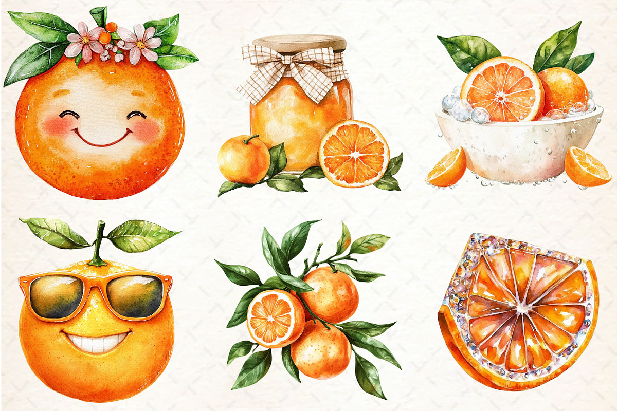 Watercolor Citrus Orange Clipart PNG, an Illustration by Libby Wishes (Photo 4 of 5)