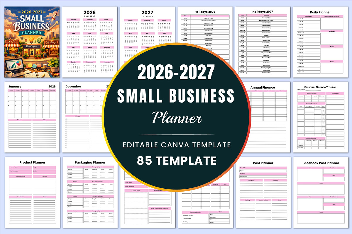 2026–2027 Small Business Planner, a Stationery Template by Shumaya (Photo 1 of 5)
