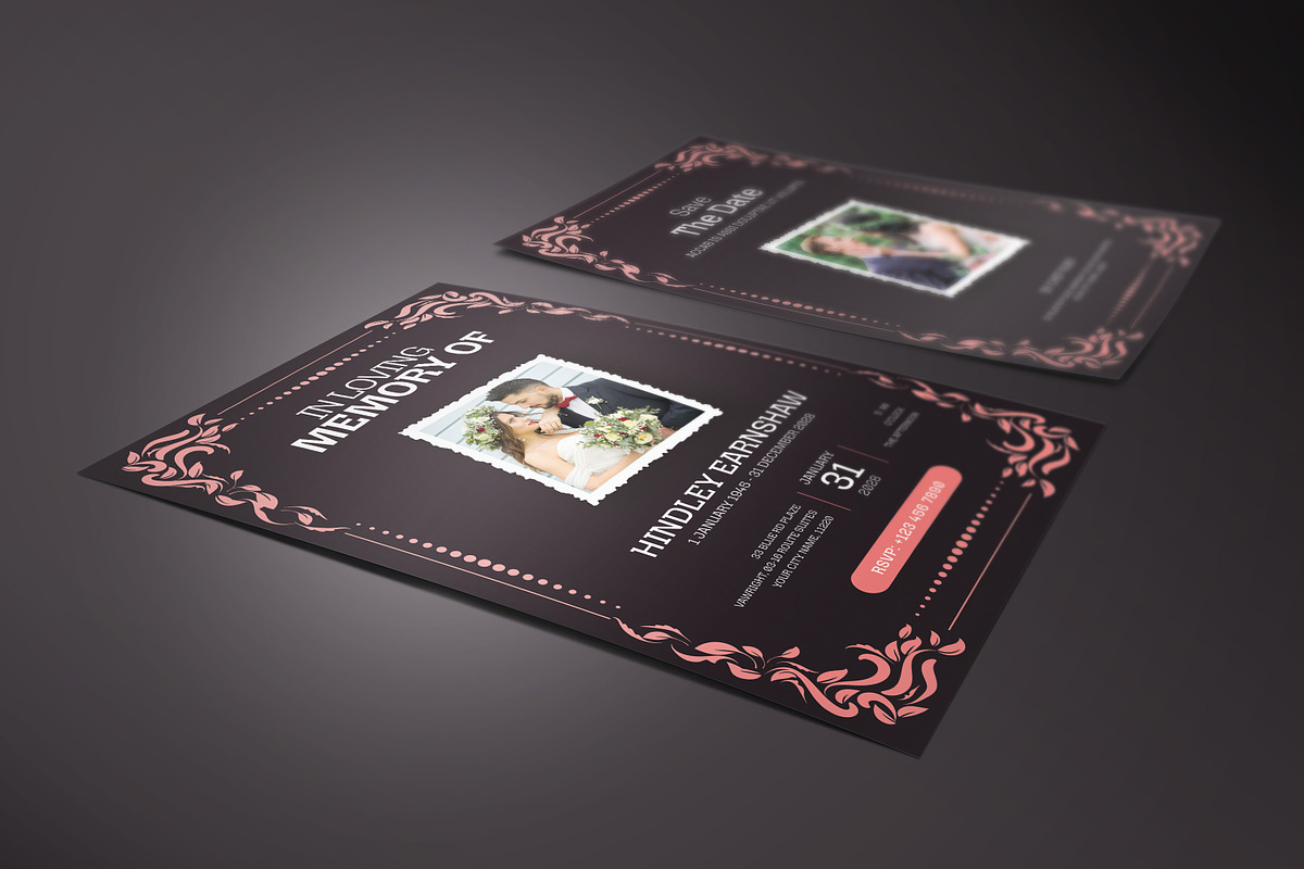 Elegant Retro Wedding Invitation, an Invitation Template by Creatiya Type (Photo 2 of 5)