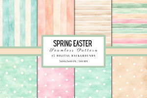 Spring Easter Watercolor Digital BG