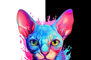 Sphynx Cat For Sublimation Printing.