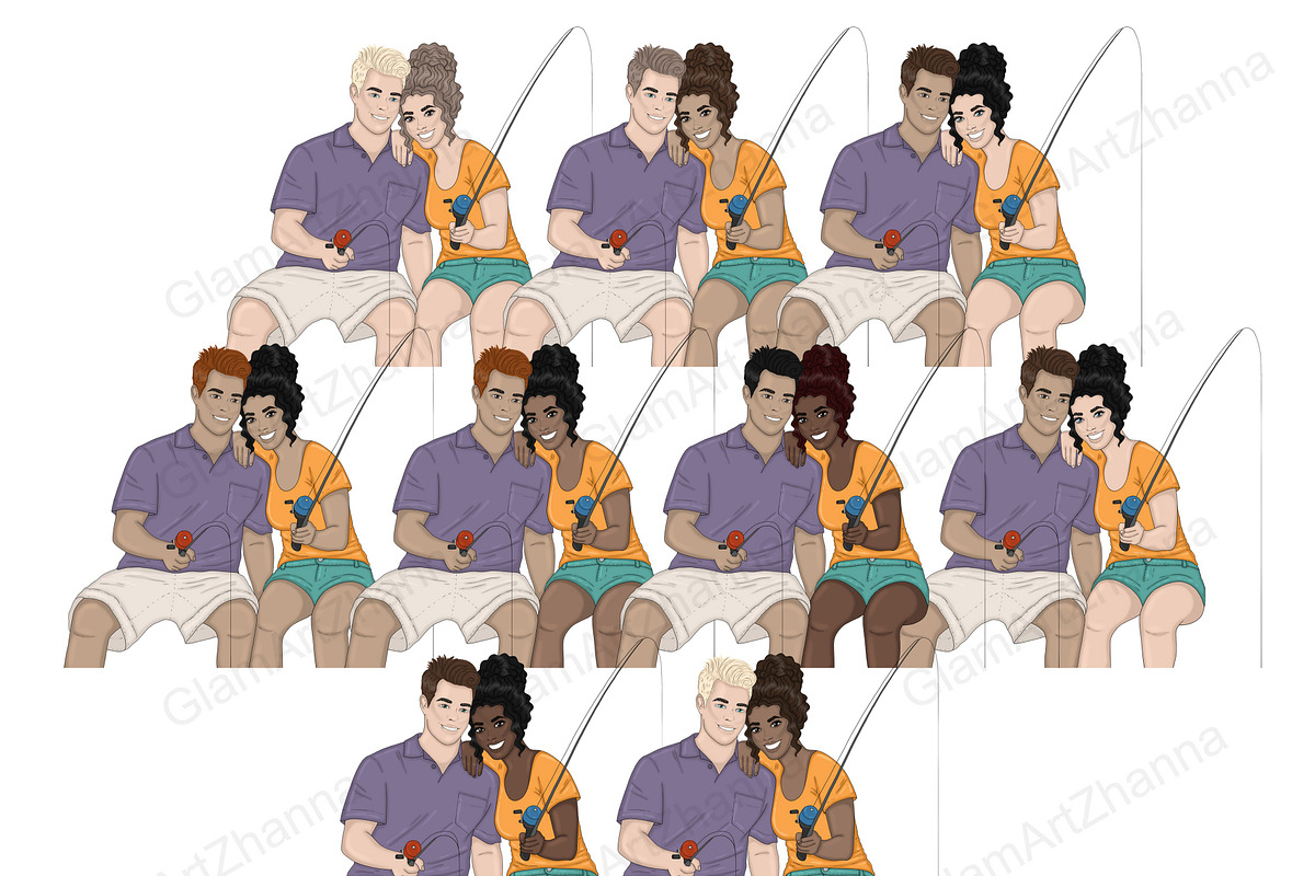 Lake Life Girls Clipart, a Person Illustration by GlamArtZhanna (Photo 2 of 7)