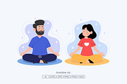 Meditation and Mindfulness, a Person Illustration by Partikusi Design (Thumbnail 2 of 3)