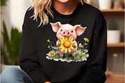 Funny Pink Pig Clipart Bundle, an Illustration by DreamCafeArt (Thumbnail 6 of 9)