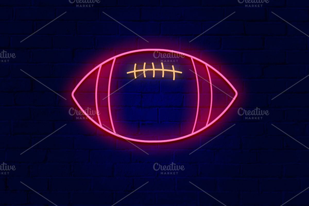 American Football Neon Sign Editable, a Layer Style Add-On by TrueVector